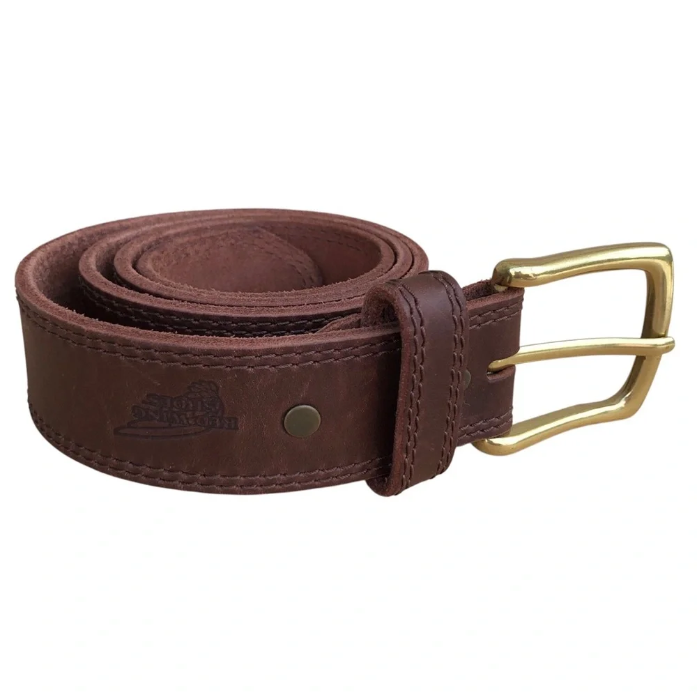 Red Wing Style 96524 Men's Belt in Brown Frontenac Leather Solid brass buckle 34
